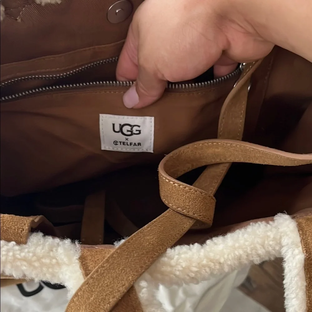 Telfar x UGG Brown Shearling med Tote Bag - Picture 3 of 5